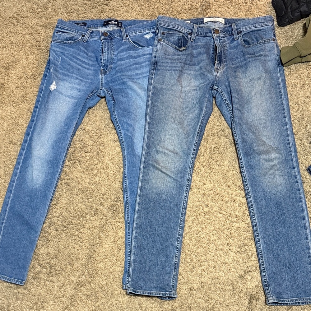 Two pairs of men’s hollister skinny jeans
